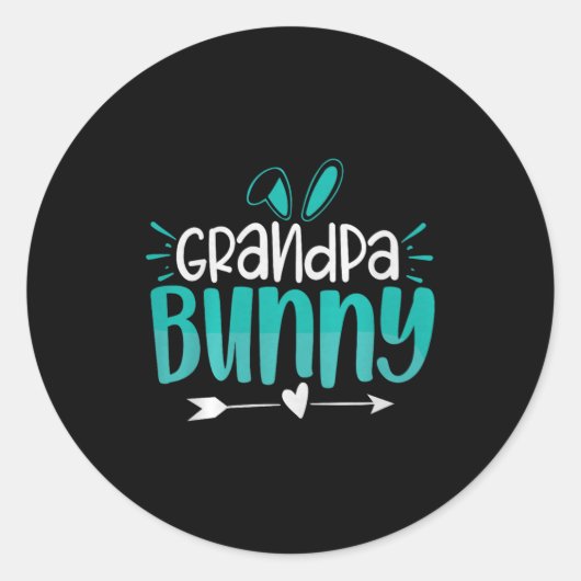 Grandpa Bunny Premium Tri-blend  Ronde Sticker (Voorkant)