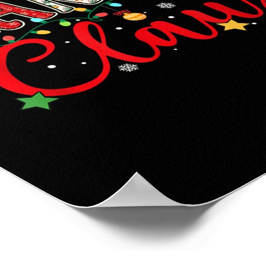 Grandpa Claus Christmas Lights Pajama Family Match Poster (Hoek)