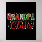 Grandpa Claus Christmas Lights Pajama Family Match Poster (Voorkant)