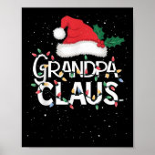 Grandpa Claus Christmas Lights Pajama Family Match Poster (Voorkant)