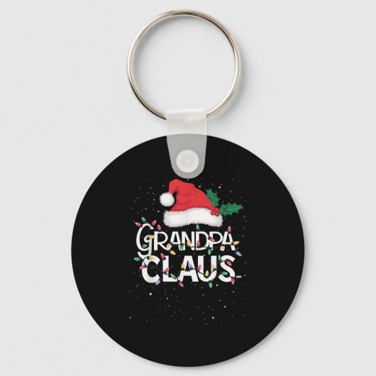 Grandpa Claus Christmas Lights Pajama Family Match Sleutelhanger (Voorkant)