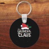 Grandpa Claus Christmas Lights Pajama Family Match Sleutelhanger (Voorkant)