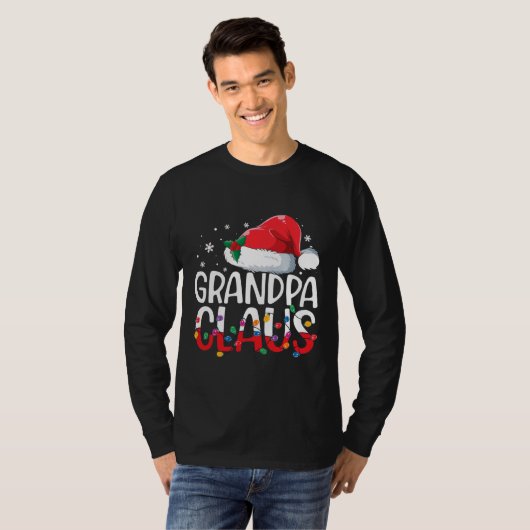 Grandpa Claus Kerstpyjama Matching Family T-shirt (Voorkant volledig)