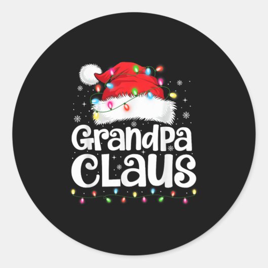 Grandpa Claus Matching Family Christmas Funny Xmas Ronde Sticker (Voorkant)