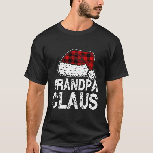 Grandpa Claus Santa Hat Red Buffalo Pset Christma T-shirt (Voorkant)