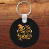 Grandpa Co-manager Of Mischief Birthday Family Mat Sleutelhanger (Voorkant)