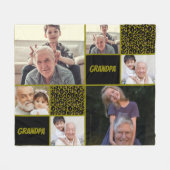  Grandpa Custom Photo Collage  Fleece Deken (Voorkant (Horizontaal))