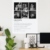 Grandpa Definition Custom 6 Photo Collage Poster (Thuiskantoor)