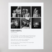 Grandpa Definition Custom 6 Photo Collage Poster (Voorkant)
