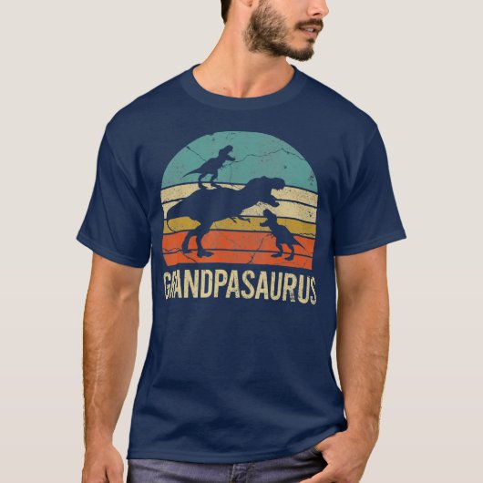 Grandpa Dinosaur Dad Gift Funny Grandpasaurus 2 T-shirt (Voorkant)
