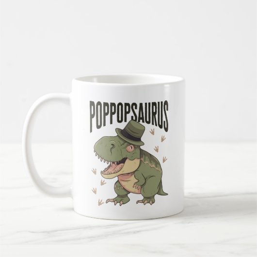 Grandpa Dinosaur Father's Day Poppopsaurus Koffiemok (Links)