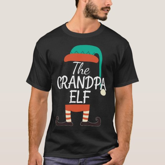 Grandpa Elf Family Matching Group Christmas T-shirt (Voorkant)