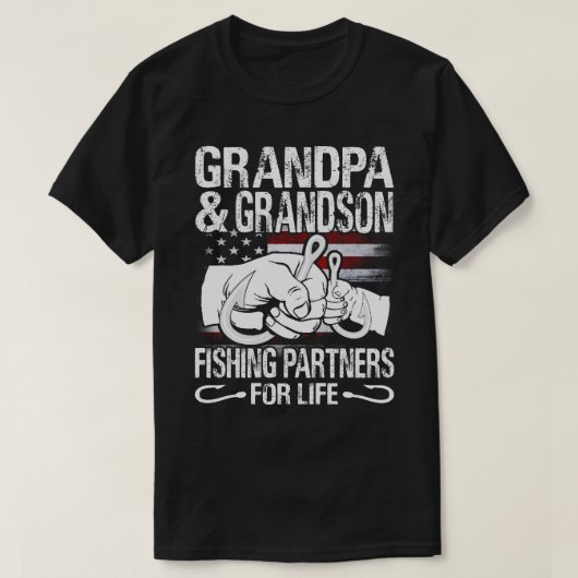 Grandpa en Grandson Matching Vist partners voor T-shirt (Design voorkant)