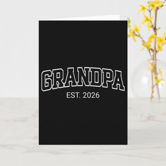 Grandpa Est. 2026 1st Time Grandp To Be Baby Annou Kaart (Gele Bloem)