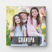 Grandpa Est. White grunge script photo Fotoplaat (Voorkant)