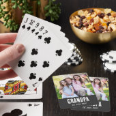 Grandpa Established White grunge Script Photo Pokerkaarten (Insitu)