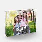 Grandpa Established White Script Photo Fotoblokken (Links)
