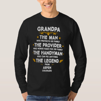 Grandpa family Quote USA City Aspen Colorado T-shirt