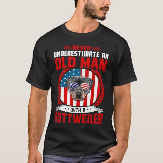 Grandpa Father Dog Never Underestimate Old man Ro T-shirt (Voorkant)