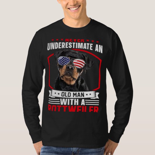 Grandpa Father Dog Never Underestimate Old man Ro T-shirt (Voorkant)