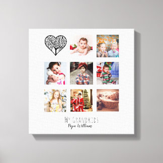 GRANDPA FOTO COLLAGE GIFT PROUD GRANDAD CANVAS AFDRUK