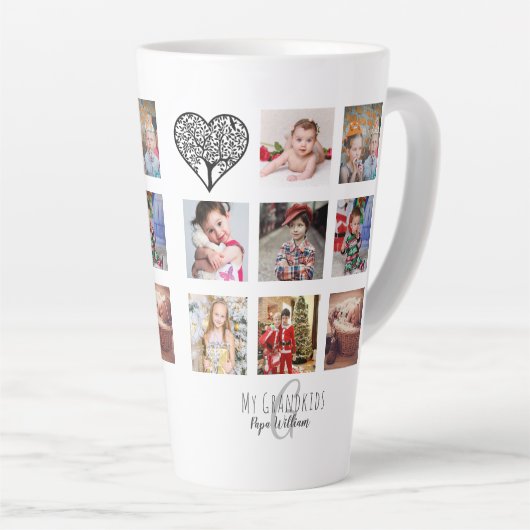 GRANDPA FOTO COLLAGE GIFT PROUD GRANDAD LATTE MOK (Rechterhoek)