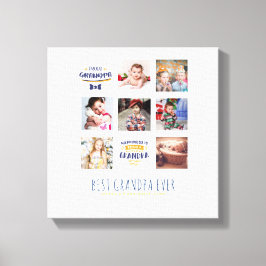 GRANDPA FOTO COLLAGE GIFT Proud Papa Poppen Gramps Canvas Afdruk