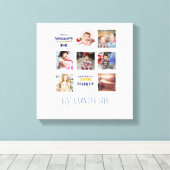 GRANDPA FOTO COLLAGE GIFT Proud Papa Poppen Gramps Canvas Afdruk (Insitu (Houten vloer))