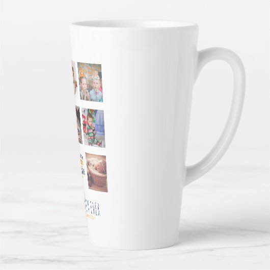 GRANDPA FOTO COLLAGE GIFT Proud Papa Poppen Gramps Latte Mok (Rechts)