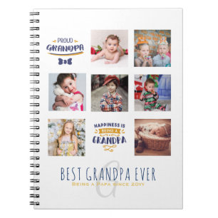 GRANDPA FOTO COLLAGE GIFT Proud Papa Poppen Gramps Notitieboek