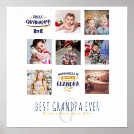GRANDPA FOTO COLLAGE GIFT Proud Papa Poppen Gramps Poster
