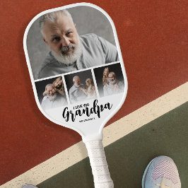 Grandpa Gepersonaliseerd fotocollage Pickleball Paddle