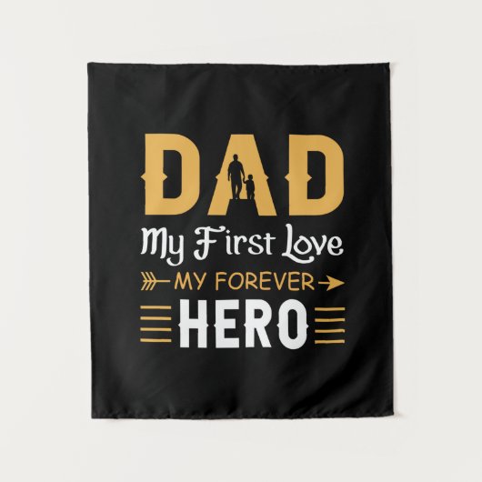 Grandpa Gift | Dad My Forever Hero Wandkleed (Voorkant)