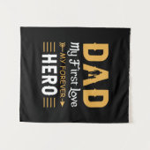 Grandpa Gift | Dad My Forever Hero Wandkleed (Voorkant (horizontaal))