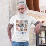 Grandpa Gift | Love You Papa Photo T-shirt<br><div class="desc">Gepersonaliseerde opa foto t-shirt met een collage sjabloon van 9 afbeelding om je aan te passen, het gezegde "hou van je opa" en de namen van de kleinkinderen. Het uiteinde van de foto: Bewas uw foto's in vierkanten alvorens het verzekeren onderwerp in het centrum voor beste resultaten is te uploaden....</div>