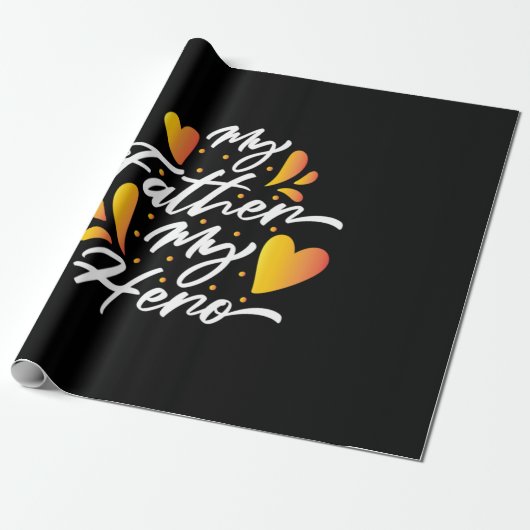 Grandpa Gift | Mijn vader Mijn Hero Cadeaupapier (Uitgerold)