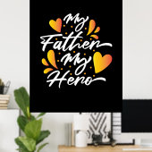 Grandpa Gift | Mijn vader Mijn Hero Poster (Thuiskantoor)