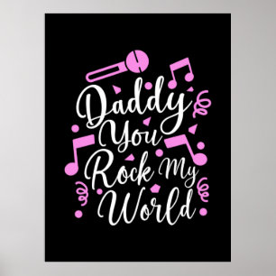 Grandpa Gift   Papa You Rock My World Poster