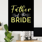 Grandpa Gift | Vader van de Bride Poster (Thuiskantoor)