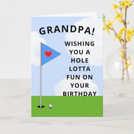 Grandpa Golf Birthday Kaart (Gele Bloem)
