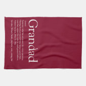 Grandpa Grandad Papa Definition Fun Burgundy Theedoek (Horizontaal)