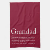 Grandpa Grandad Papa Definition Fun Burgundy Theedoek (Verticaal)