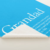 Grandpa Grandad Papa Definition Fun Sky Blue Sherpa Deken (3/4)