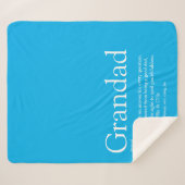 Grandpa Grandad Papa Definition Fun Sky Blue Sherpa Deken (Voorkant (horizontaal))