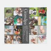 Grandpa Grandfather Definition Foto grijs Fleece Deken (Voorkant (Horizontaal))