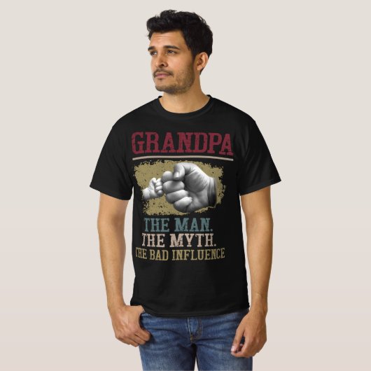 GRANDPA HET MAN DE MYTH DE SLECHTE INVLOED T-SHIRT (Voorkant volledig)