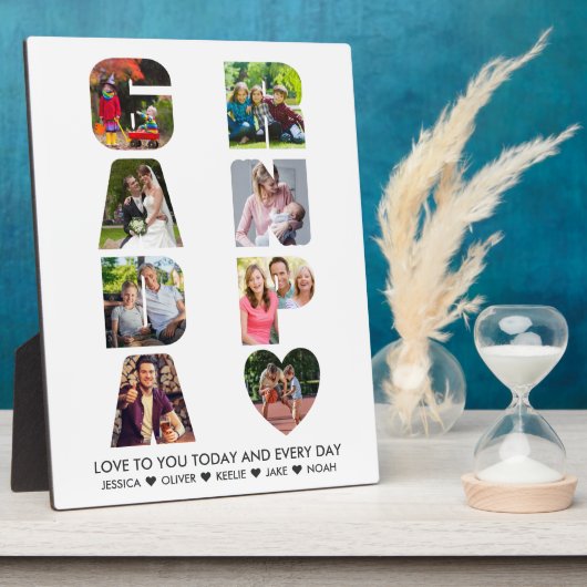 GRANDPA Letter Cutout 8 Photo Collage Persoonlijk Fotoplaat (Zijkant)