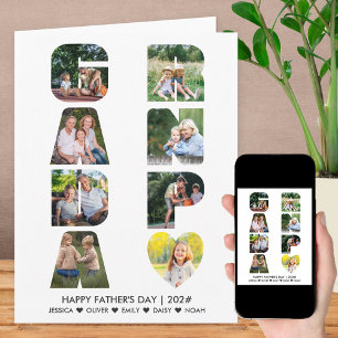 GRANDPA Letter Cutout Photo Collage Birthday Kaart