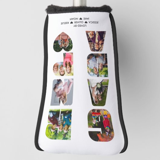 GRANDPA Letter Cutout Photo Collage Golfheadcover (Draai 90)