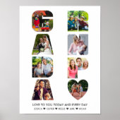 GRANDPA Letter Cutout Photo Collage Grandkids Name Poster (Voorkant)